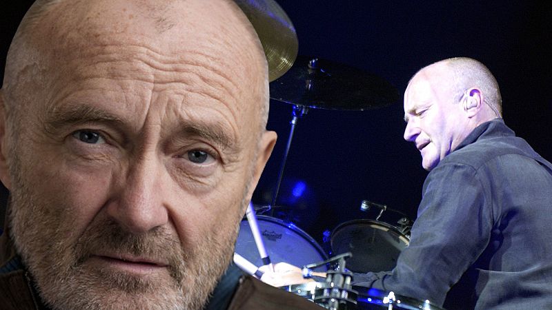 Phil Collins no puede tocar la batería, sus manos no sostienen las baquetas