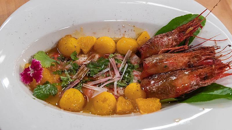 Receta de ceviche de langostinos de Victoria Abril