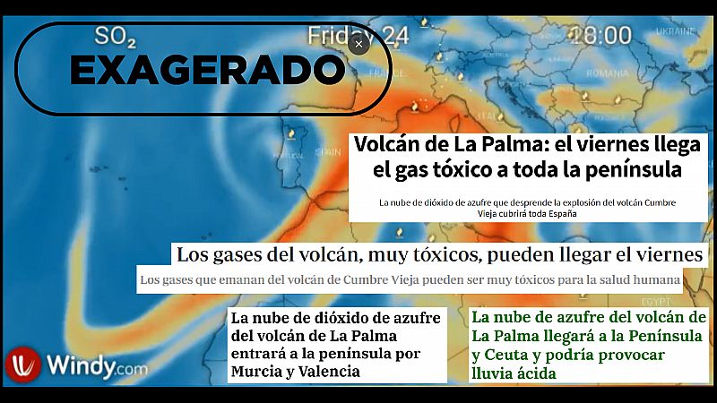 La nube de gas tóxico que avanza desde el volcán de La Palma hacia parte de la Península no implica riesgo para la salud