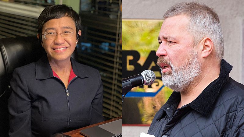 Los periodistas Maria Ressa y Dmitry Muratov, Nobel de la Paz 2021 por su defensa de la libertad de expresión