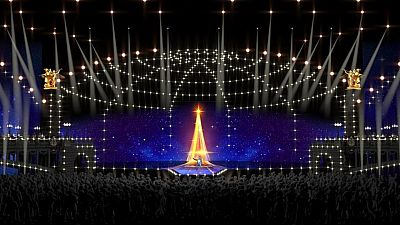 El escenario de Eurovisin Junior 2021 recrear Pars, sede del festival