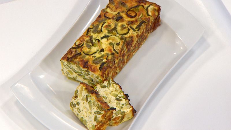 Pastel de judías verdes, puerro y calabacín