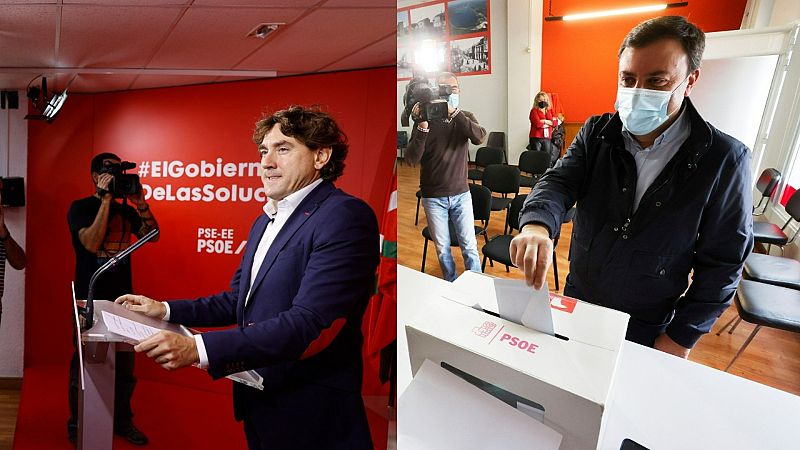 Eneko Andueza, nuevo secretario general del PSE y Valentín González Formoso, del PSdeG
