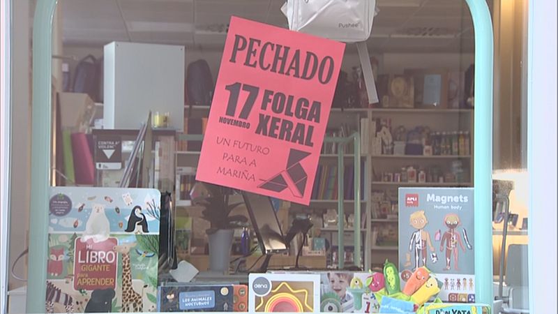 Seguemento masivo da folga xeral na Mari�a