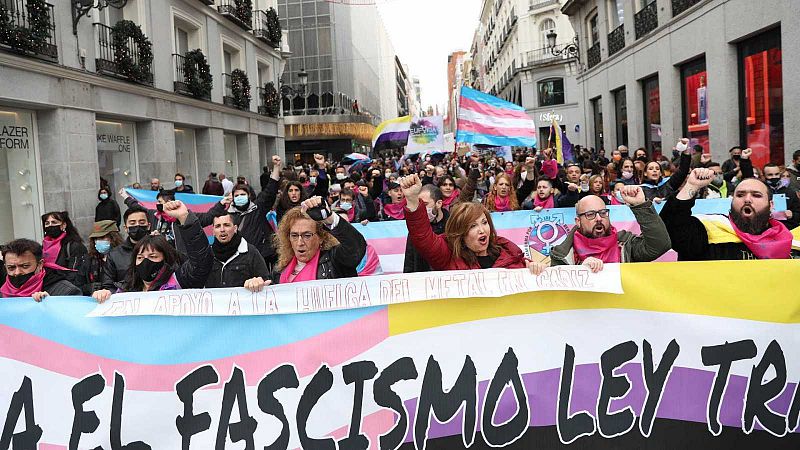 Personas trans se manifiestan en Madrid al grito de 'Contra el fascismo, Ley trans ya'
