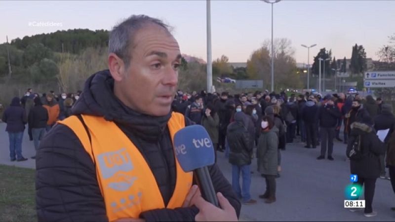 Els treballadors de Brians 2 es concentren per reclamar més seguretat