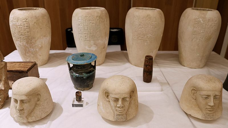 Vuelven a Egipto 36 piezas arqueológicas de más de 3.000 años de antigüedad incautadas en España