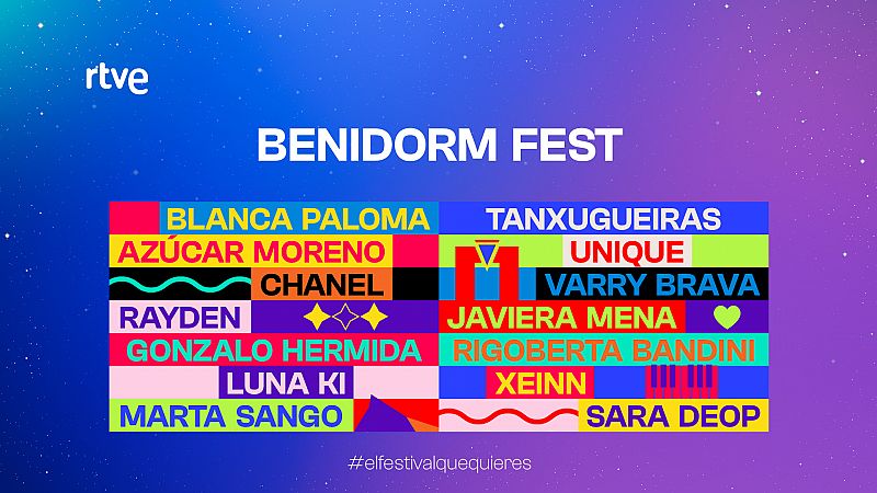 Benidorm Fest, el festival que quieres: RTVE publica las canciones de los 14 participantes