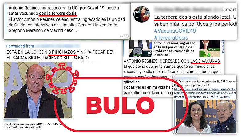 El ingreso en la UCI de Antonio Resines no est relacionado con la tercera dosis de la vacuna