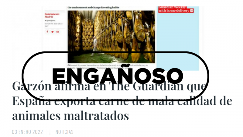 Las palabras de Garzón a The Guardian sobre la carne: referidas a macrogranjas y tergiversadas