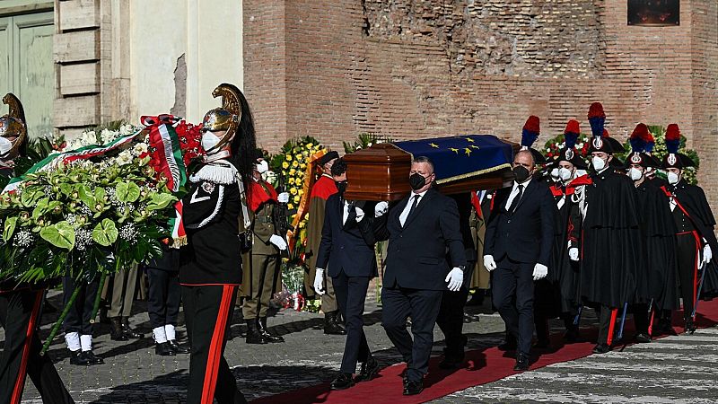 Los líderes de la UE despiden a David Sassoli con un funeral de estado en Roma