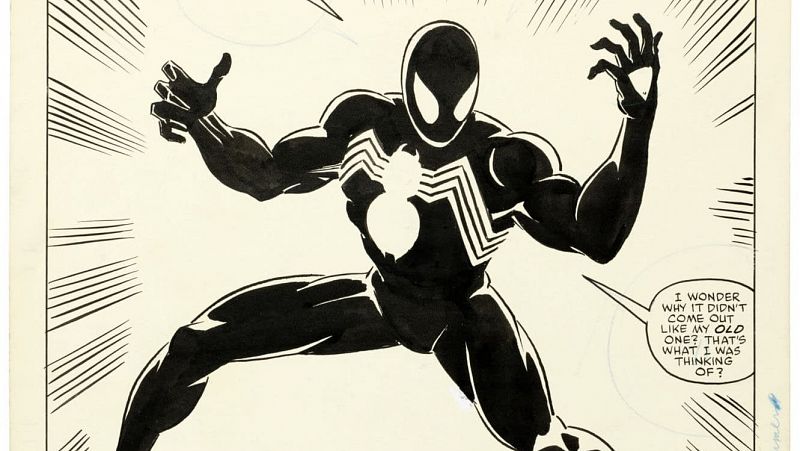 Subastan por 3,36 millones de dólares la página donde aparecía el traje negro de Spider-Man