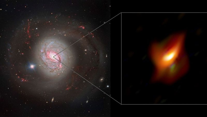 Descubren un agujero negro supermasivo oculto en el centro de la cercana galaxia Messier 77
