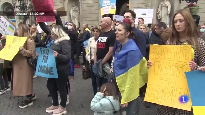 Protesta a Barcelona contra l'atac d'Ucraïna