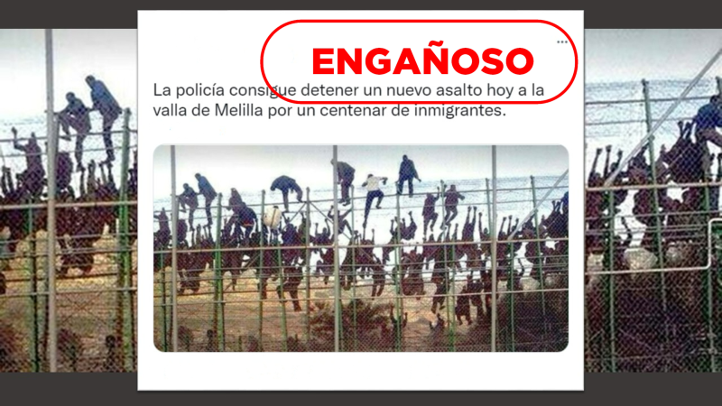 Esta imagen del salto a la valla de Melilla es antigua