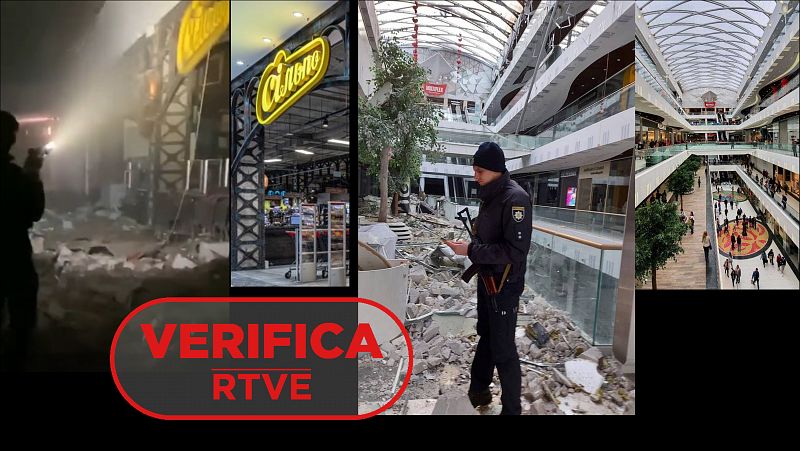 Las imágenes de un centro comercial destrozado en Járkov son ciertas
