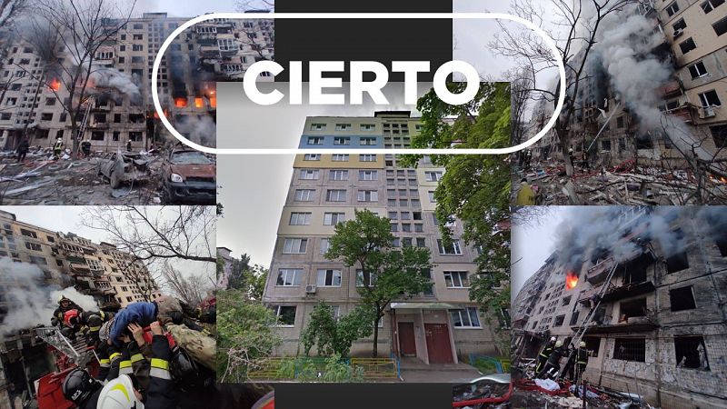 Estas imágenes de un ataque a un edificio residencial en Kiev son reales