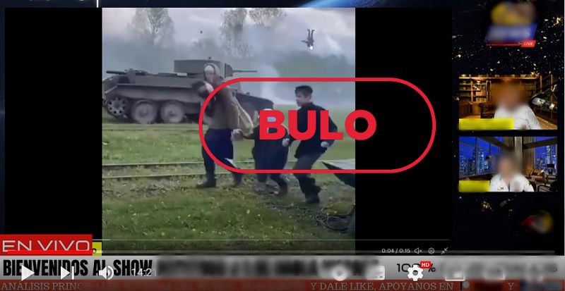 El vídeo de un tanque que hace saltar por los aires un maniquí es un bulo