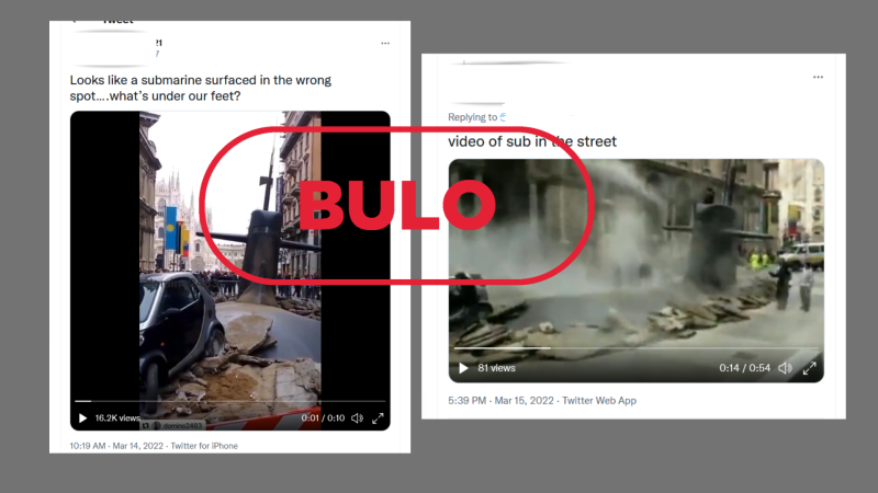 Este vídeo de un submarino en una calle no es real ni de Ucrania, la imagen es de 2013