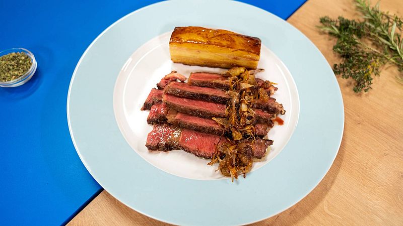 Receta de chuletón de vaca rubia gallega con mantequilla de hierbas