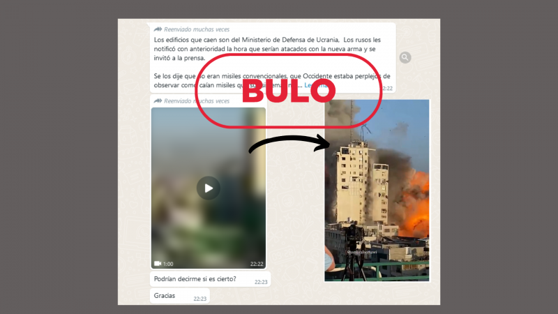 Este vídeo no muestra el derribo del Ministerio de Defensa de Ucrania, es un bulo
