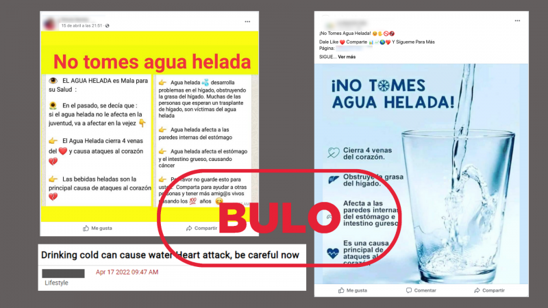 Beber agua fría no provoca ataques al corazón