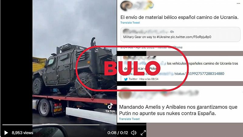 Este vídeo que muestra vehículos militares enviados por España a Ucrania es un bulo