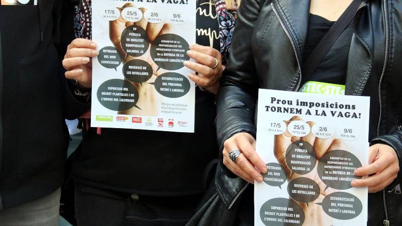 Els sindicats educatius convoquen 4 dies de vaga al maig i al juny