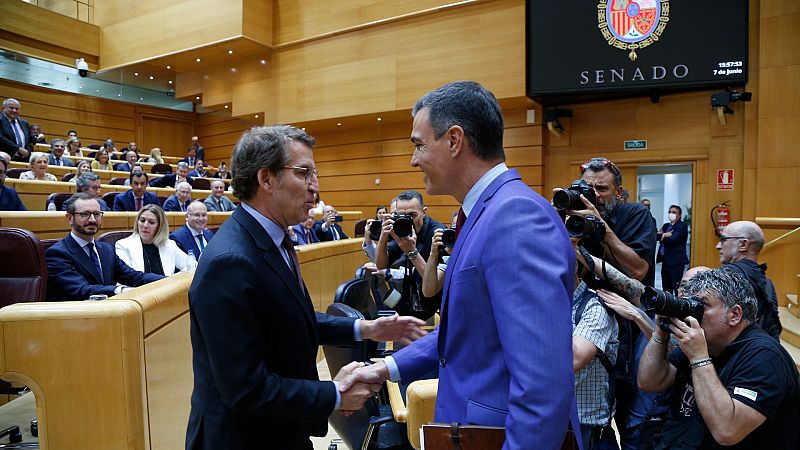 Sánchez llama a Feijóo a una "oposición de Estado" y el 'popular' le acusa de "buscar resistir y no gobernar"