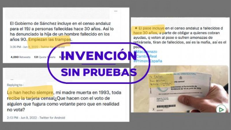 Los mensajes que vinculan el posible voto de personas fallecidas con fraude electoral en Andalucía no se sostienen