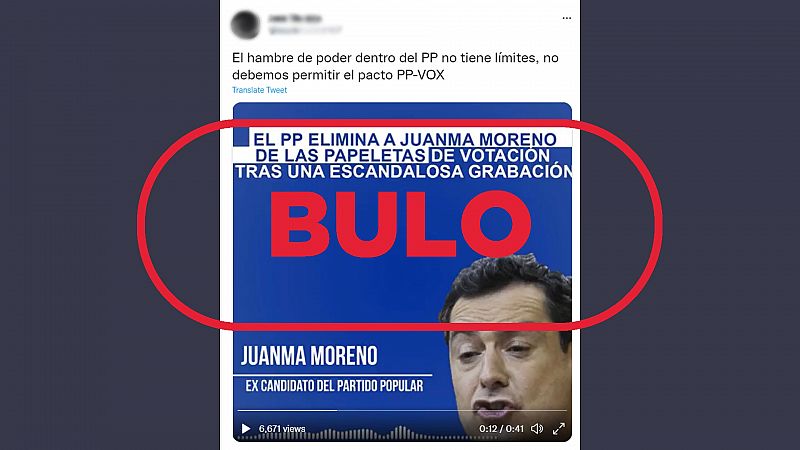 Este audio del candidato del PP en Andalucía Juanma Moreno está manipulado
