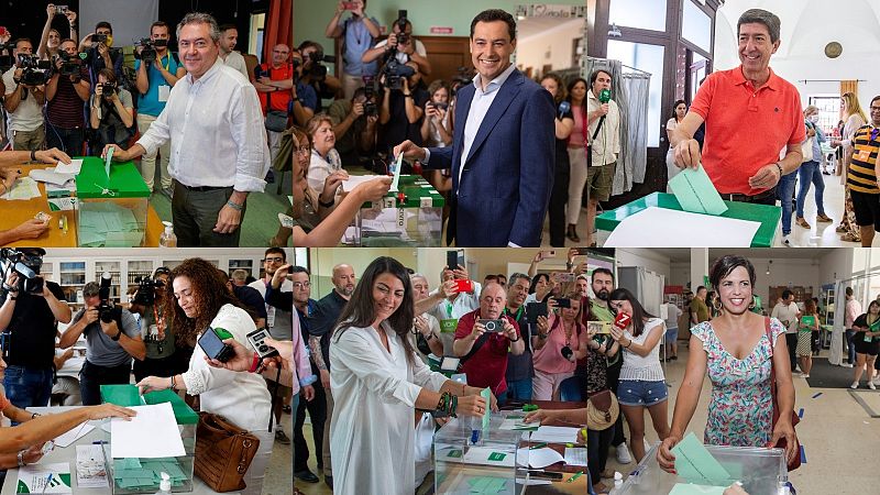 Los candidatos a las andaluzas depositan su voto y confan en una alta participacin