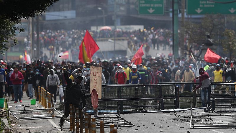 Noveno día de protestas en Ecuador contra Guillermo Lasso