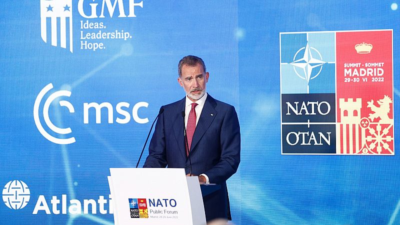 El rey ve a la OTAN "más fuerte que nunca": "Europa se ha mantenido unida frente a la intolerable agresión rusa"