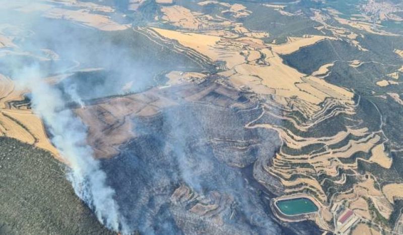 Estabilitzat l'incendi d'Artesa de Segre que ha cremat 130 hectàrees de massa forestal