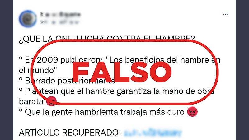 Naciones Unidas no plantea que el hambre garantice la mano de obra barata, es un artículo satírico
