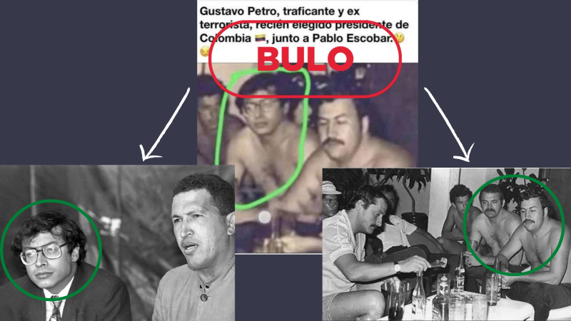 La fotografía en la que aparece el presidente de Colombia, Gustavo Petro, junto a Pablo Escobar es un montaje