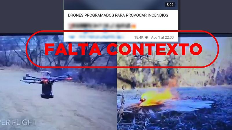 Este vídeo no muestra a un dron pirómano sino el uso de medidas para apagar incendios en EE.UU. y Canadá