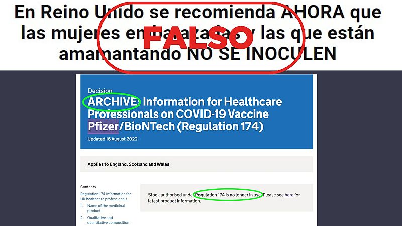 Es falso que el Reino Unido no recomiende la vacunación contra la COVID-19 a embarazadas