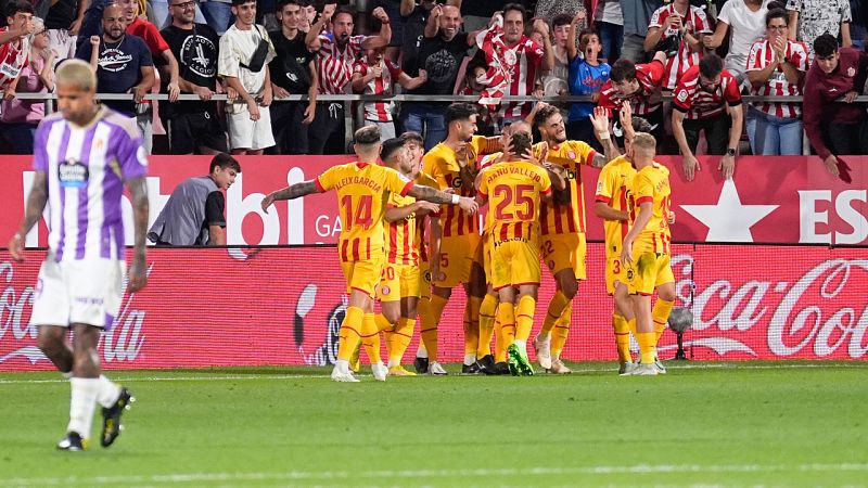 Un cabezazo de Oriol Romeu da los tres puntos al Girona frente al Valladolid