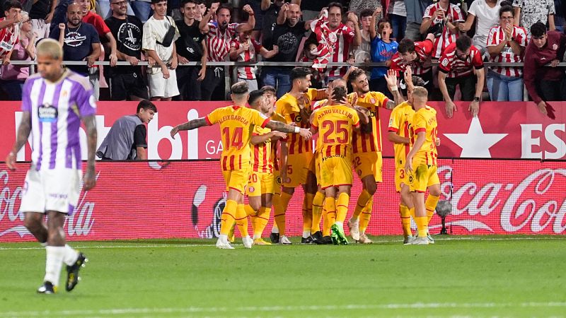 Un cabezazo de Oriol Romeu da los tres puntos al Girona frente al Valladolid