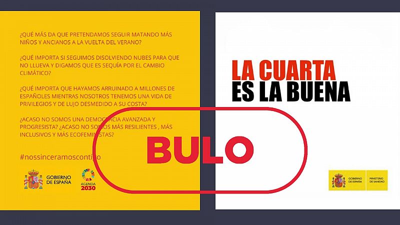 El Gobierno de España no ha realizado estos carteles vinculados a temas de actualidad, son un montaje