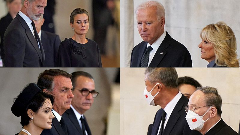 De Biden y Macron a Rania de Jordania: presidentes y reyes se reúnen en Londres para despedir a Isabel II