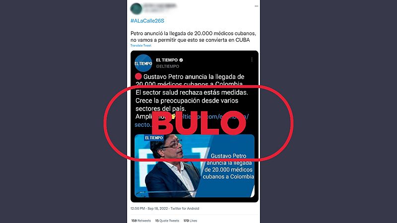 Gustavo Petro no ha anunciado la llegada de 20.000 médicos cubanos a Colombia