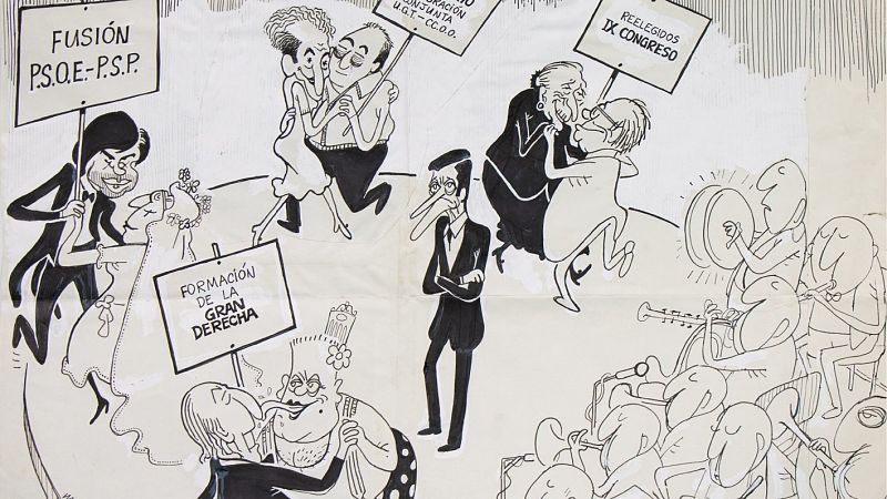 Una exposición repasa la transición con el humor gráfico de Martínmorales