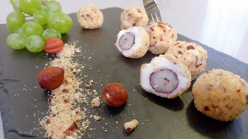 Receta de bombones de uva y queso de Sergio Fernández