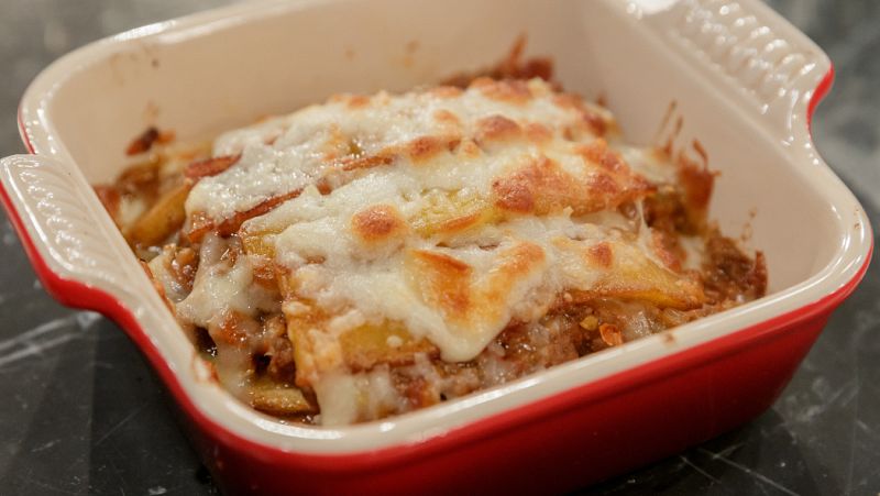 Receta de lasa�a de pl�tano de Mar�a Escot�