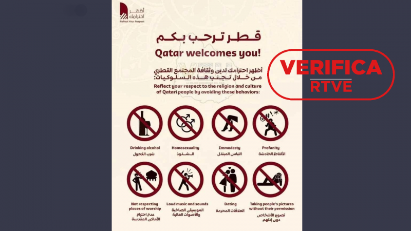 Este cartel de prohibiciones en Catar no pertenece a ninguna fuente oficial