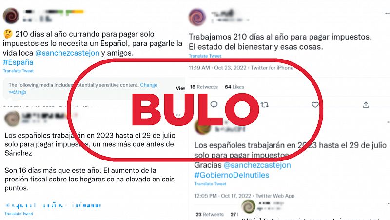 Los españoles no tendrán que trabajar 210 días para pagar impuestos en 2023, es un bulo