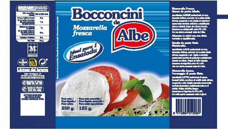 Consumo retira un lote de mozzarella fresca de la marca Bocconcini de Albe por la presencia de toxina estafilocócica